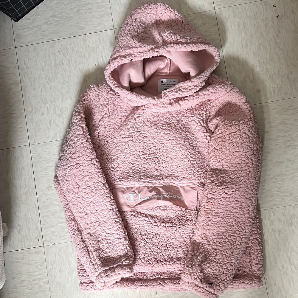 Baby pink champion sherpa hoodie